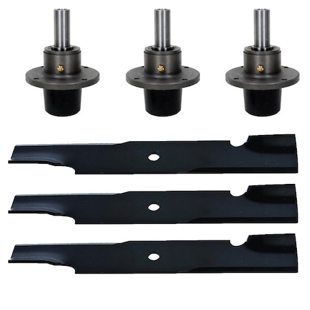 Aic Replacement Parts Spindles & Blades Kit for 48 SCAG Sabre Tooth Tiger-Turf Tiger-Wild Fits CA 71460007BLADES